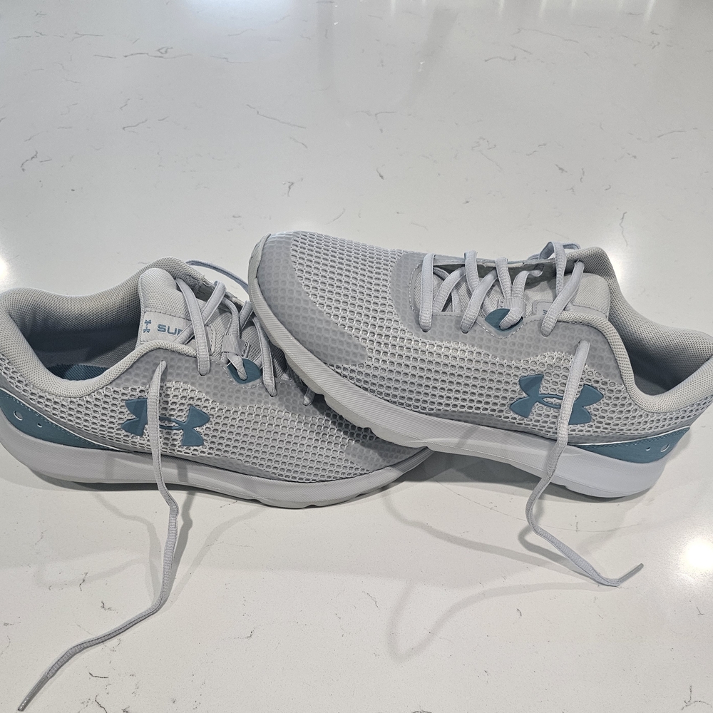 Under Armour Surge Gray and Blue Sneakers